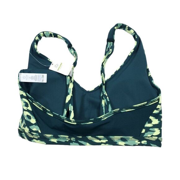 Offline Aerie Goals Plunge Sports Bra Deep Forest Green Animal Print Size Small - Picture 3 of 5